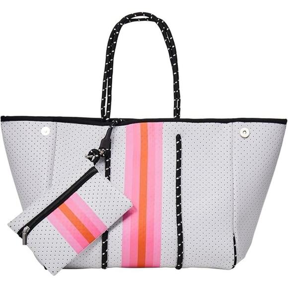 Termusail Handbags - White Tote Bag for Women, Neoprene Bag, Large Tote Bags, Handbags for Women